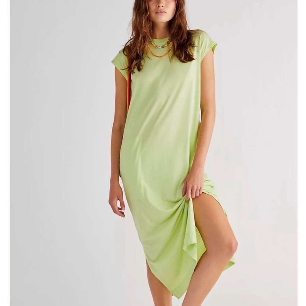 Free People Beach All Day Long
Maxi Dress In Lime Green Size Small Casual Boho